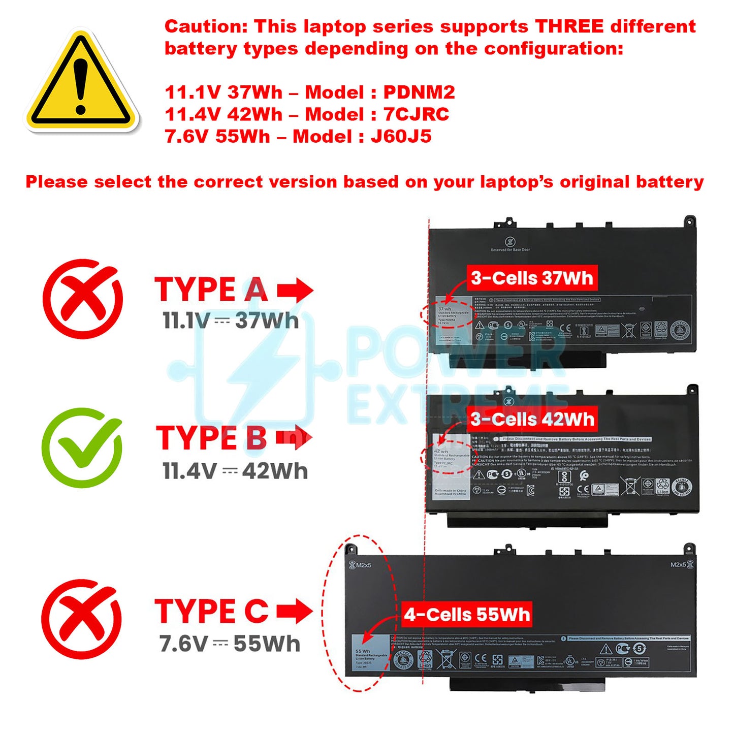 Replacement Laptop Battery for Dell Latitude E7270 P26S001 series 049VTIP 07CJRC 21X15 7CJRC