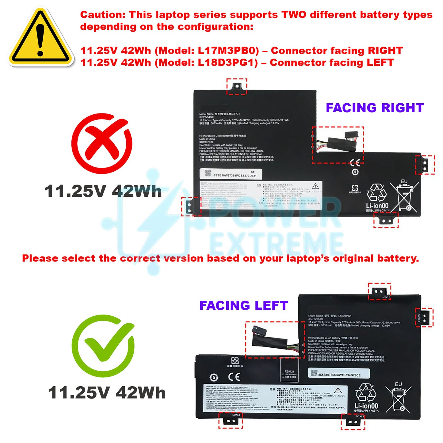 Replacement Laptop Battery for Lenovo IdeaPad 3 Chromebook 11IGL05 14IGL05 L18D3PG1 L17M3PB0