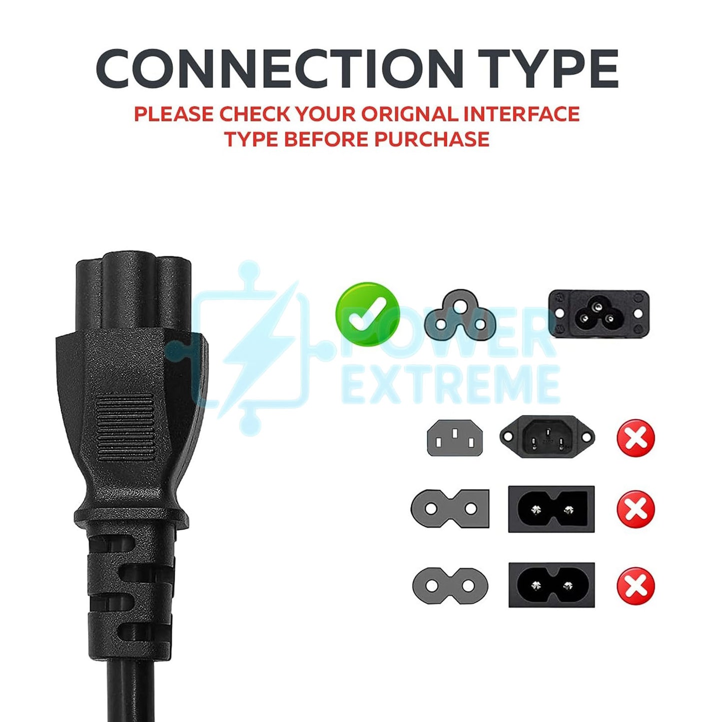 UK Laptop Power Cable 150cm BS 1363 to C5 Cloverleaf 13A 250V 16AWG 1.0mm2 cord