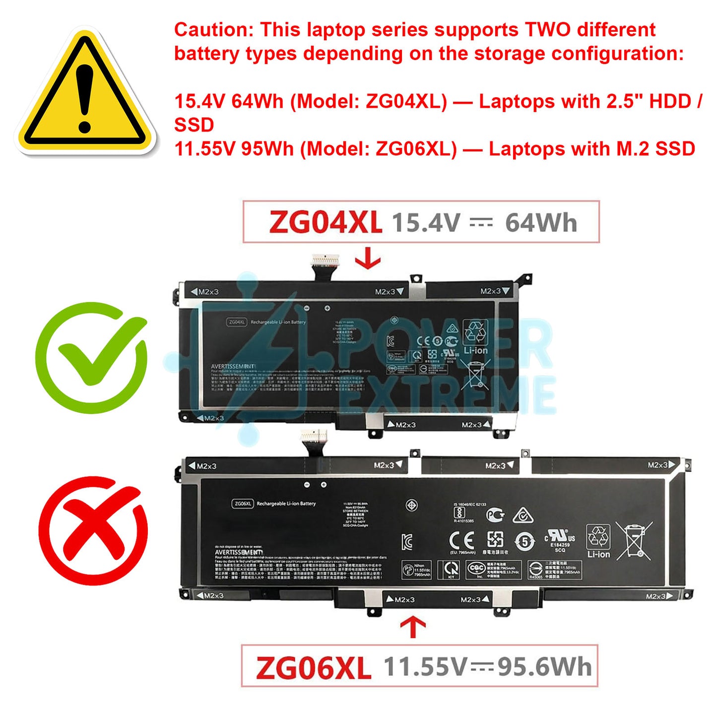 Replacement Laptop Battery for HP ZBook Studio G5 ZigZag 64Wh 15.4V L07045-855 ZG04XL
