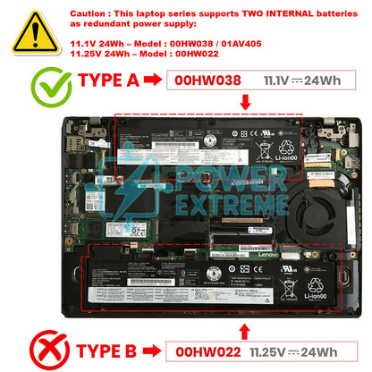 Replacement Laptop Battery for Lenovo Thinkpad T460s T470s 11.1V 00HW024 SB10F46463 01AV405