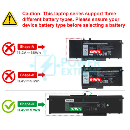 Replacement Laptop Battery for Dell Precision 3541 Mobile Workstation 97Wh 01WJT0 D191G 1FXDH