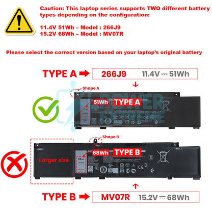 Replacement Battery for Dell G3 3790 3590 3779 415CG 451-BCLC P8P1P M4GWP 266J9