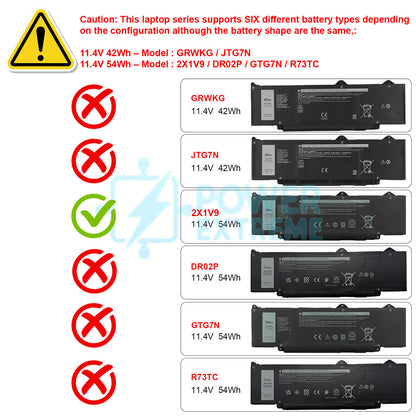 Replacement Laptop Battery for Dell Precision 3480 3490 3580 3590 54Wh 803W6 CN-0803W6 CPL-2X1V9 2X1V9