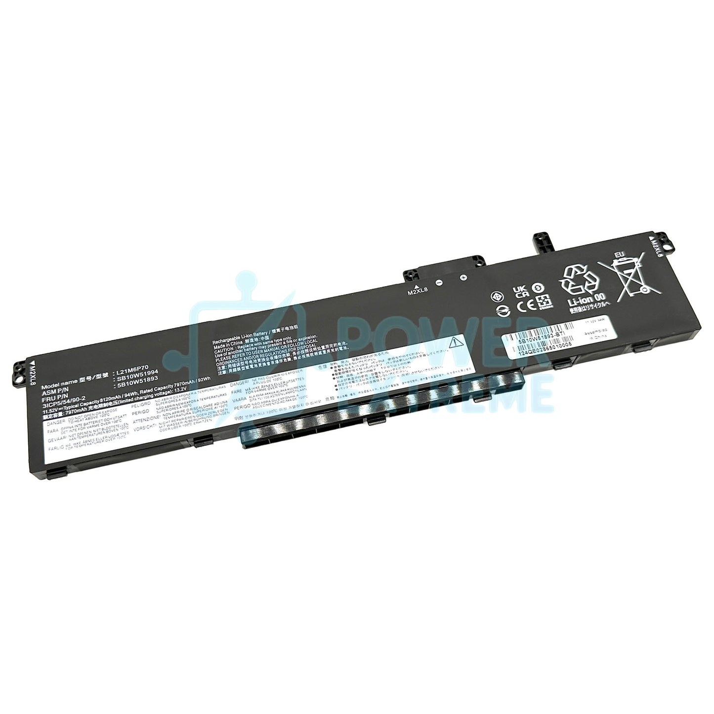 Replacement Laptop Battery for Lenovo Thinkpad P16 Gen2 21FB 94W SB10W51995 SB11M89891 5B10W51893