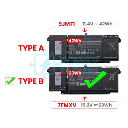 Replacement Laptop Battery for Dell Latitude 13 5320 63Wh 04M1JN 09JM71 0HDGJ8 7FMXV