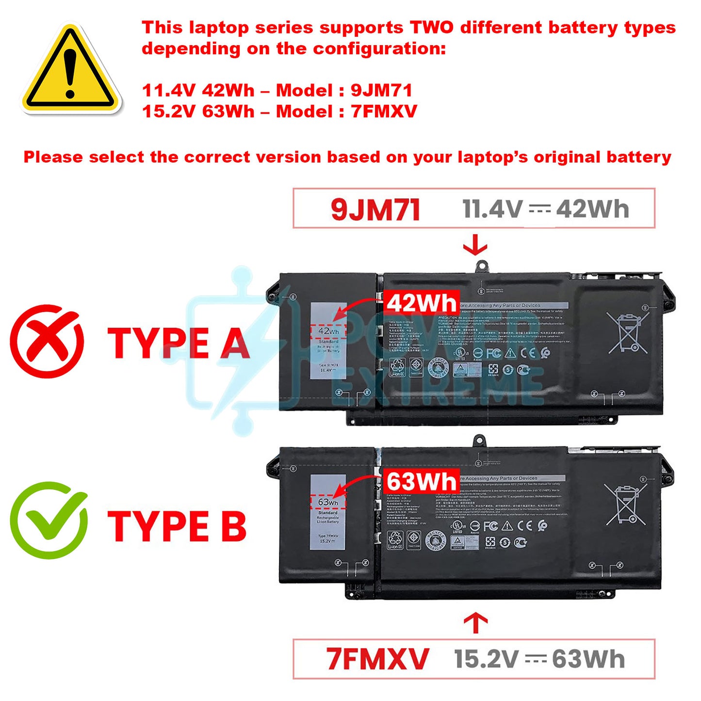 Dell genuine battery for Latitude 63Wh 09JM71 0HDGJ8 0TN2GY 1PP63 4M1JN 7FMXV