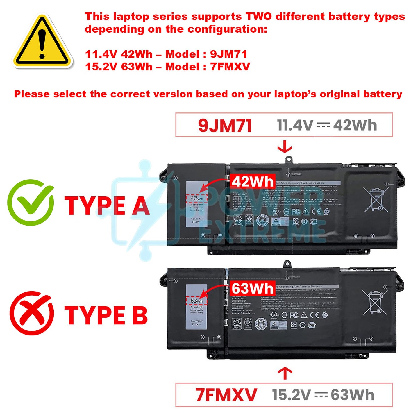 Dell Genuine Battery for Latitude 14 7320 2-in-1 42Wh 0727CG CN-0HDGJ8 9JM71