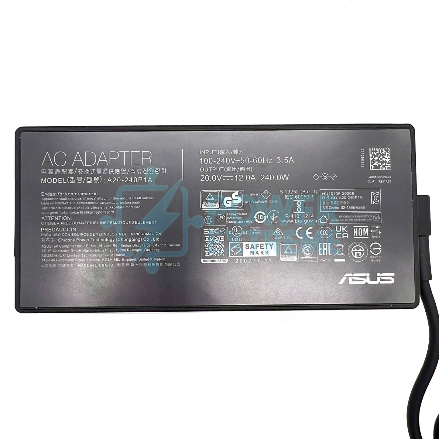 Asus Original ROG Zephyrus A20-240P1A 20V 12A 240W AC Adapter with UK cable