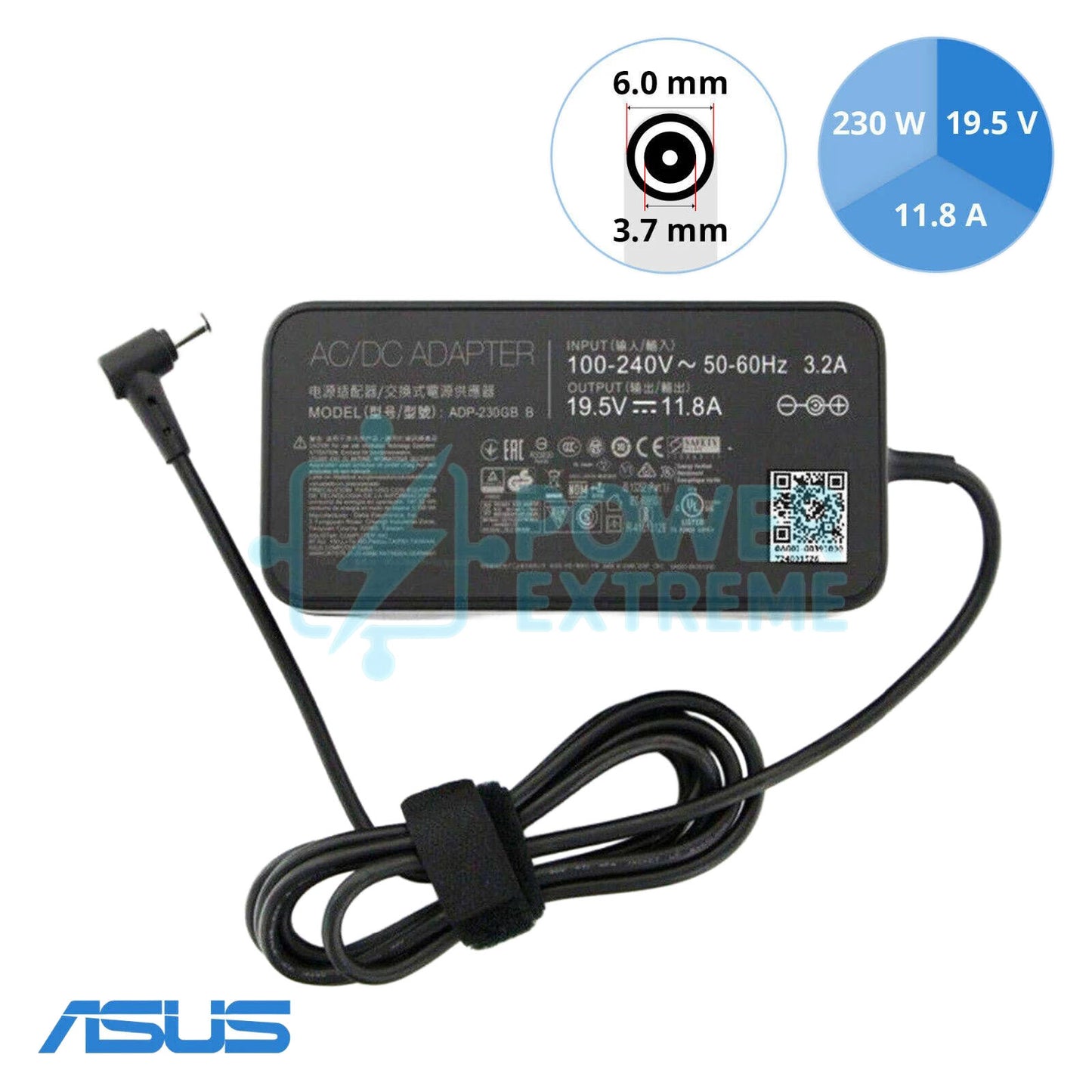 NEW GENUINE Asus Original ROG Zephyrus ADP-230GB 19.5V 11.8A 230W AC Adapter with UK cable