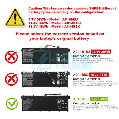 Replacement Laptop Battery for Acer ASPIRE A114-31 A315-21 A315-51 KT.00205.004 AP16M5J