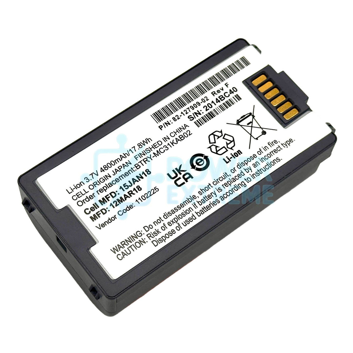 Replacement Scanner Battery for Symbol MC3000 MC3100 MC3100R MC3100S 82-127909-02 BTRY-MC31KAB02