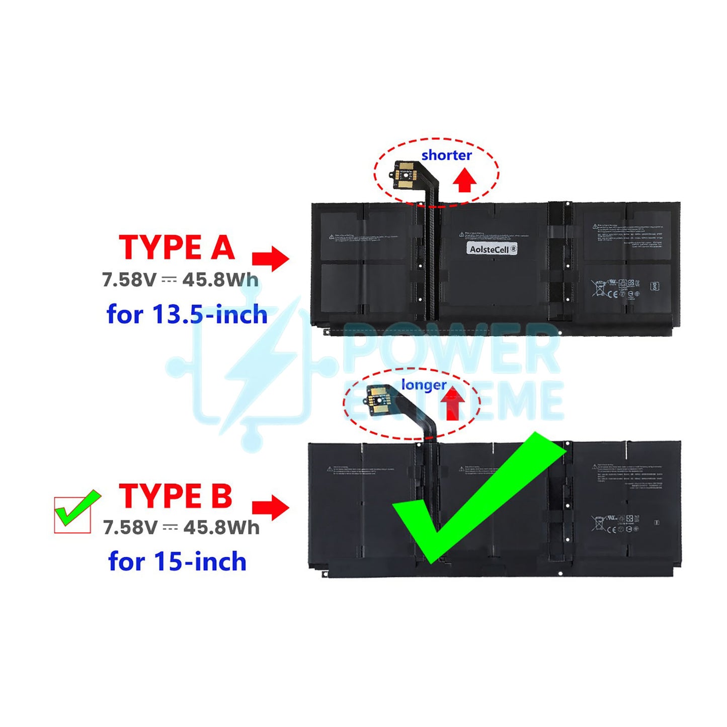 Replacement Laptop Battery for Microsoft Surface Laptop Gen3 15” Model 1873 DYNT02 G3HTA057H