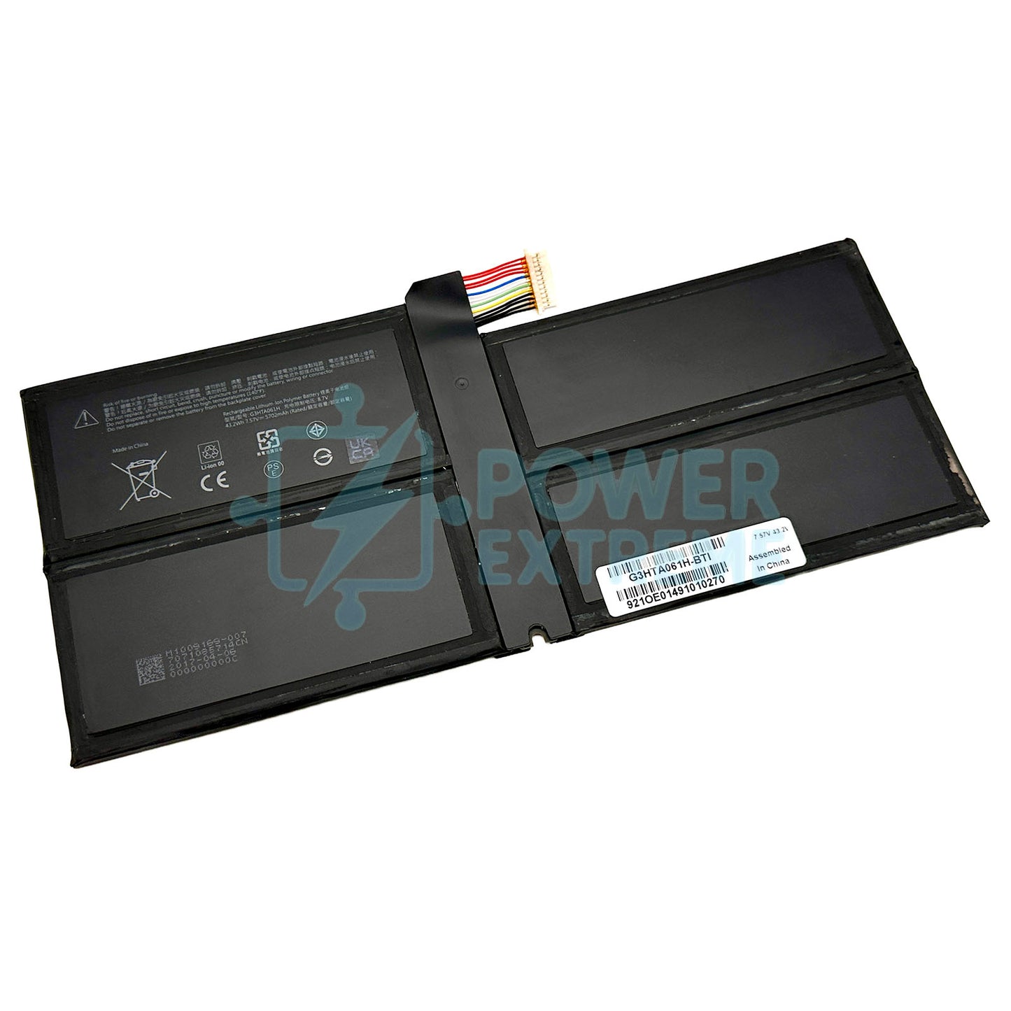 Replacement Laptop Battery for Microsoft Surface Pro 7 1866 12.3" Tablet 7.57V 43.2Wh G3HTA061H