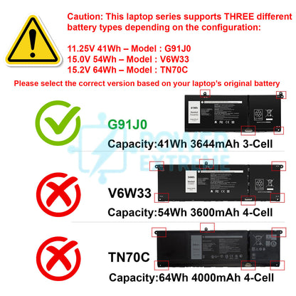 Replacement Laptop Battery for Dell Vostro 14 3425 41Wh 451-BCUG 6TW9W FH3K2 G91J0