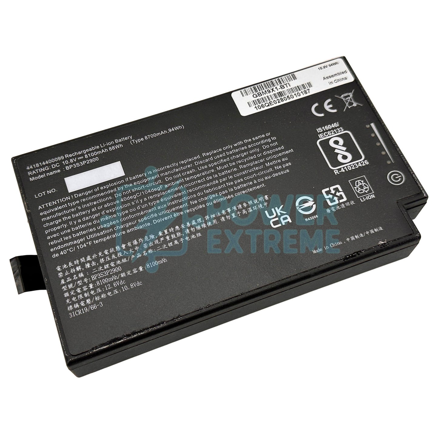 Replacement Laptop Battery for GETAC B300 Rugged Notebook 441814400099 BP3S3P2900(P) 94W GBM9X1