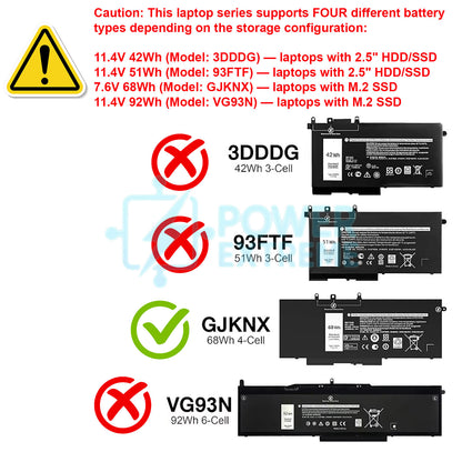 Replacement laptop battery for Dell Latitude 5480 5490 5491 451-BZT 451-BBZG 451-BBXV GJKNX