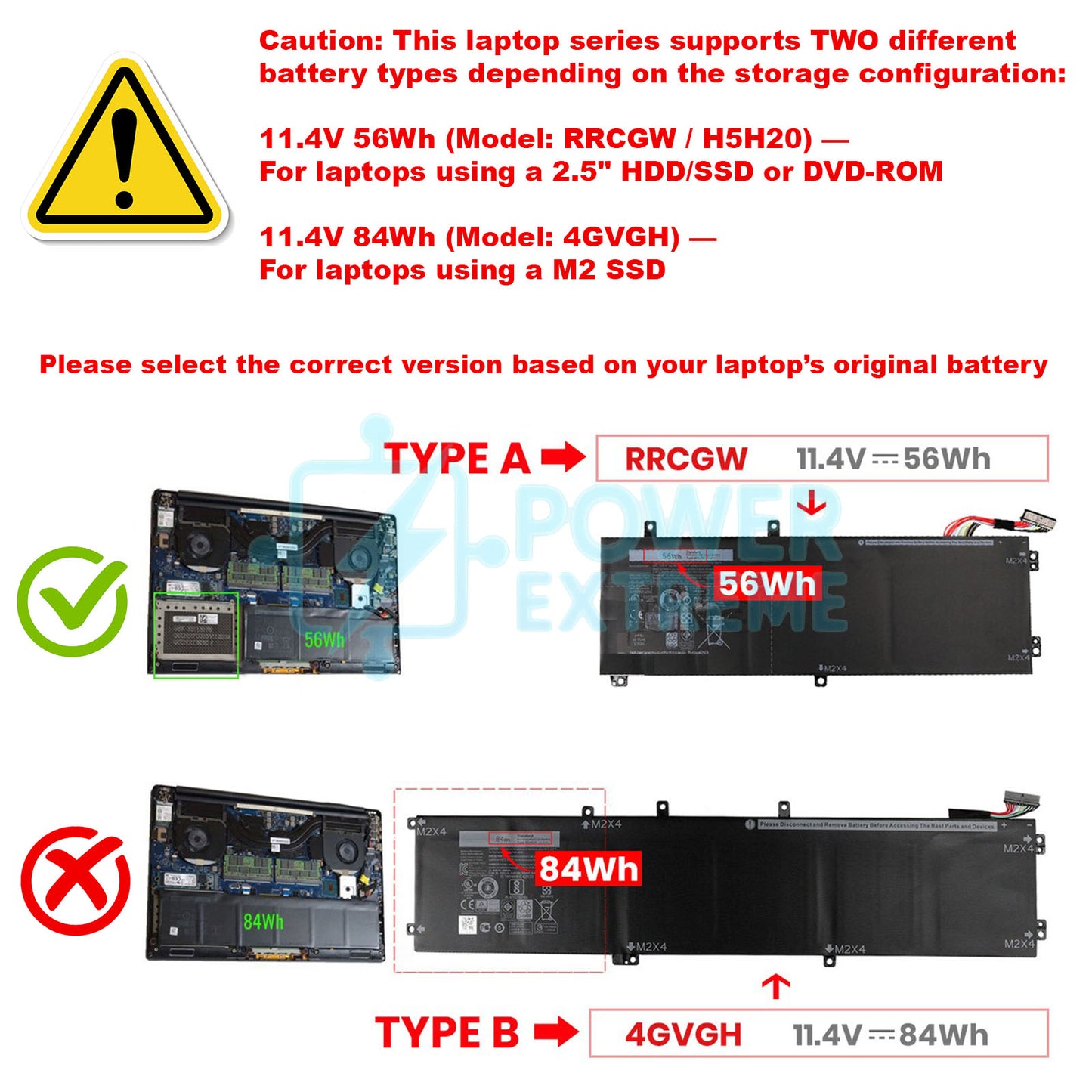 Replacement Laptop Battery for Dell Precision 5510 5520 5530 5540 56Wh 0GPM03 451-BCBT 5D91C CP6DF
