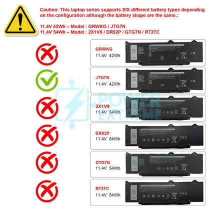 Replacement Laptop Battery for Dell 5340 5350 2-IN-1 42Wh CN-06CVCT CN-0HM1H5 CN-0V7TXF JTG7N