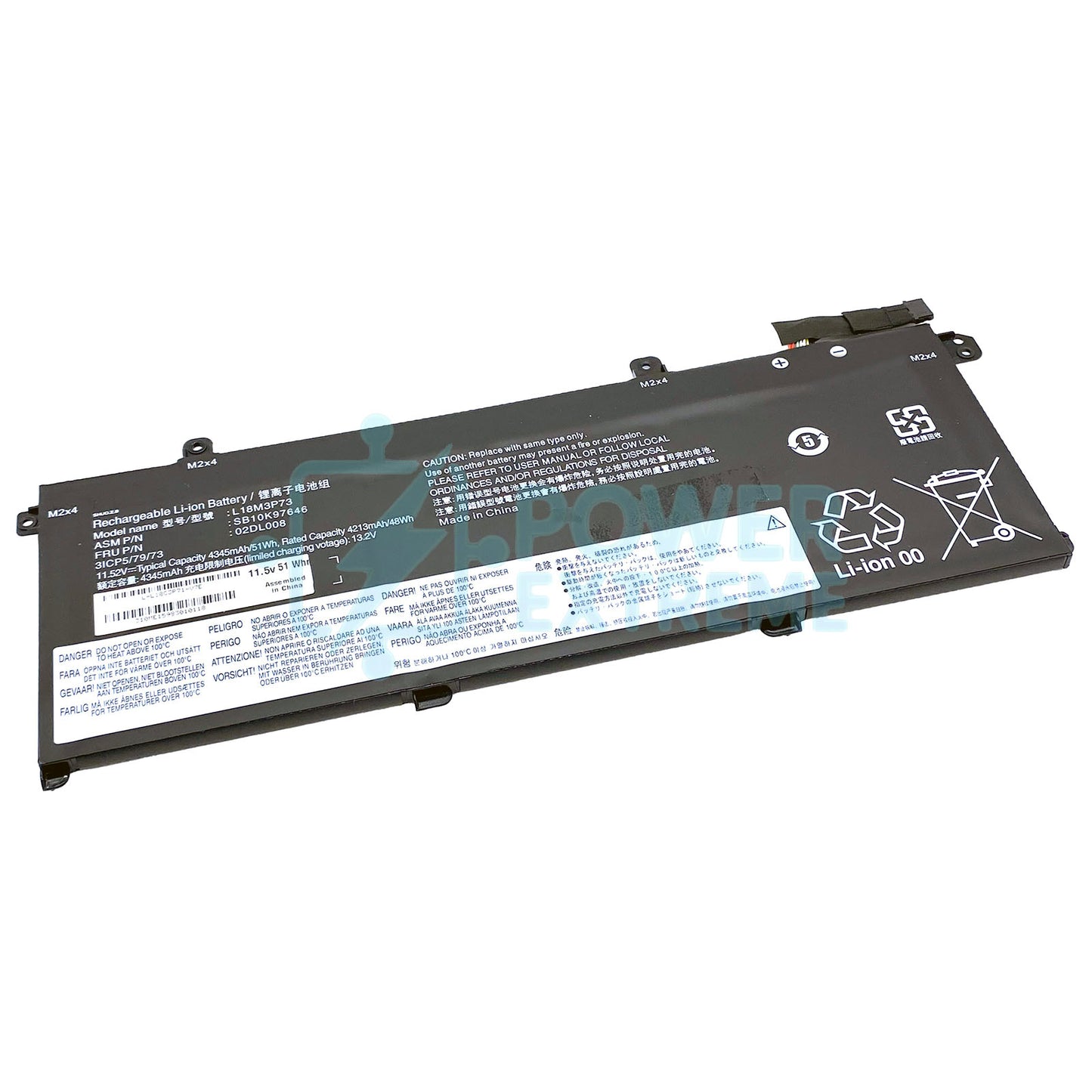 Replacement Laptop Battery for Lenovo ThinkPad P14S P43S 02DL007 02DL008 02DL009 L18L3P73