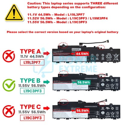 Replacement Laptop Battery for Lenovo IdeaPad 5 14ABA7 Series 5B10W86936 5B10W86939 L19M3PF4