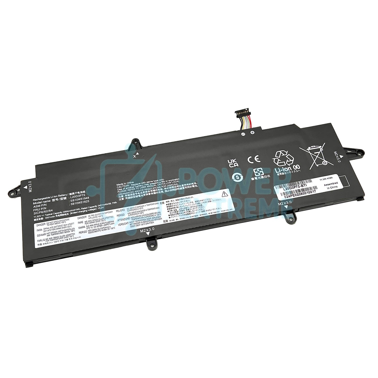 Replacement Battery for Lenovo ThinkPad X13 Gen2 20XJ series SB10W51948 SB10W51959 L20C3P72