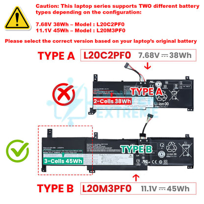 Replacement Laptop Battery for Lenovo IdeaPad 3-17ABA7 3-17ALC6 45Wh 5B11B36275 L20L3PF0 L20M3PF0