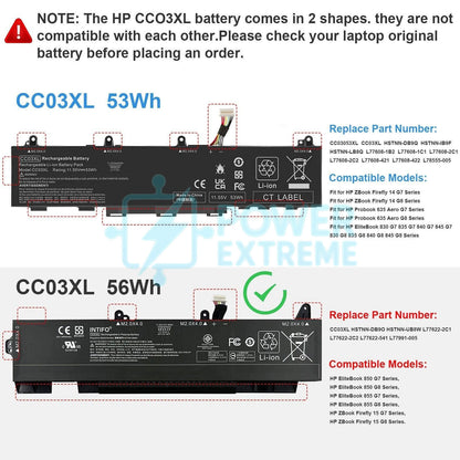 Laptop Battery for HP ELITEBOOK 850 855 G7 G8 ZBook Firefly 15 G7 G8 L77991-005