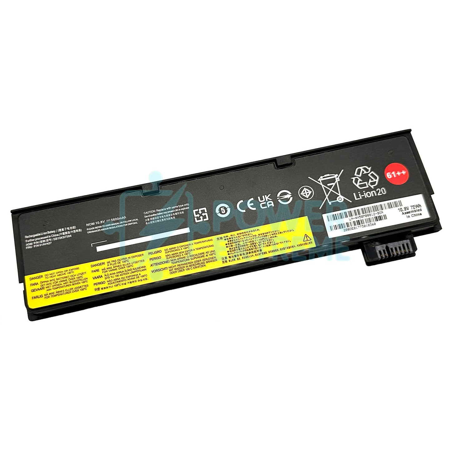 Replacement Laptop Battery for Lenovo Thinkpad A475 A485 61++ 72Wh 01AV423 4X50M08811 SB10K97579