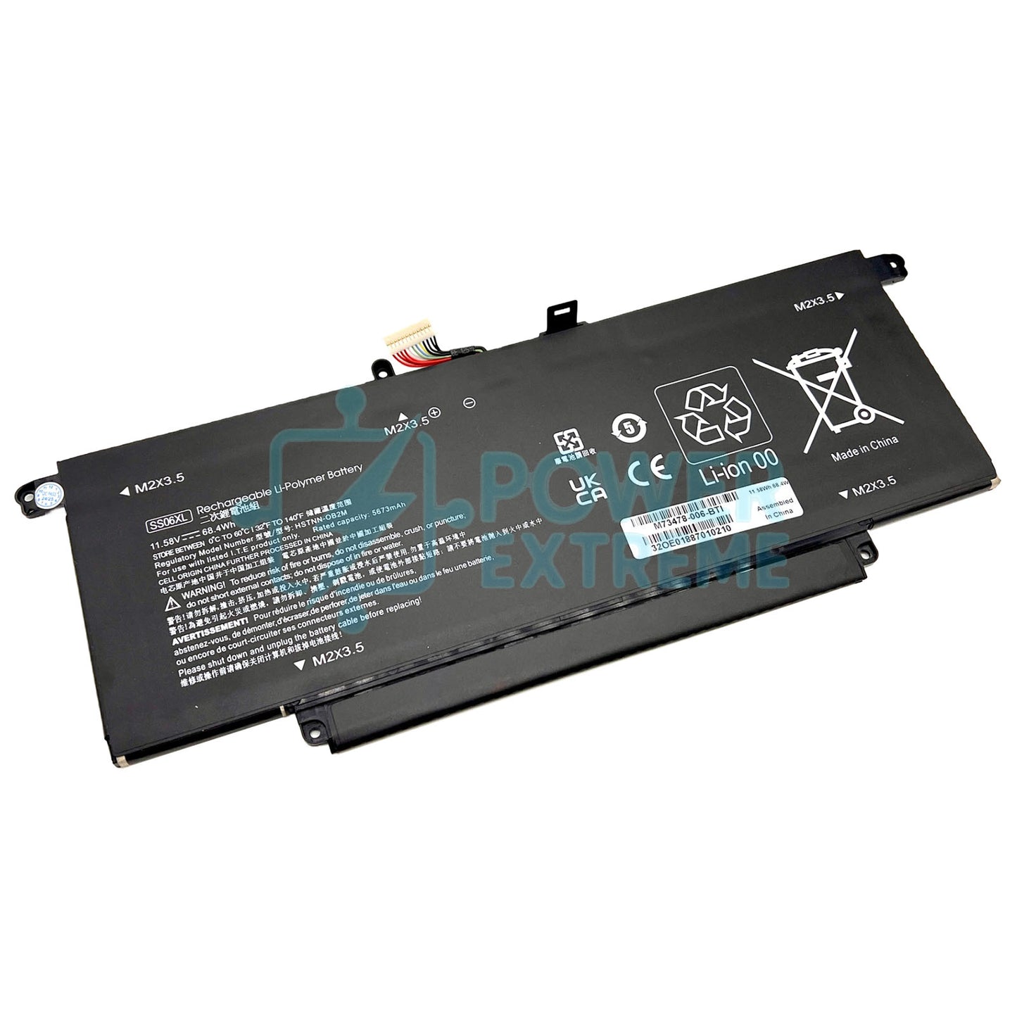 Replacement Laptop Battery for HP Dragonfly G3 i5 1245U Rfrbd PC 6F7X4UTR 68Wh SS06XL M73478-006
