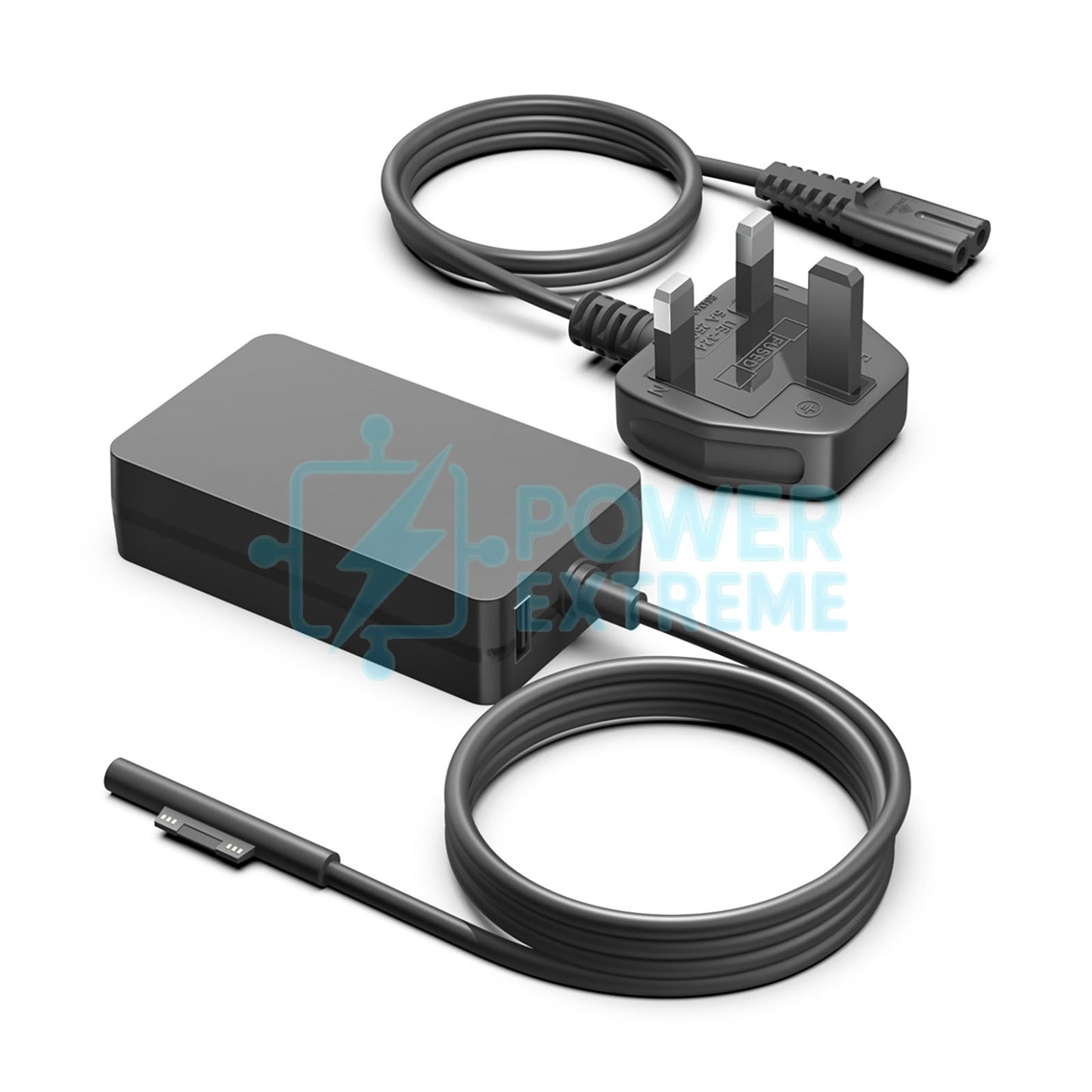 65W 15V adapter for Microsoft Surface Book Gen1 w/ NVIDIA GPU & Gen2 in UK cable