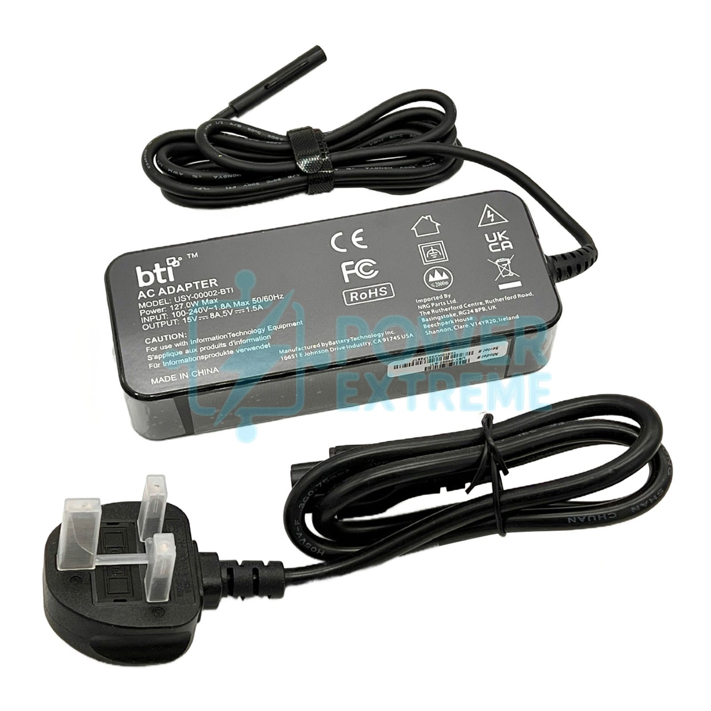 127W 15V adapter for Microsoft Surface Pro Gen 3 4 6 7 8 9 X in UK cable